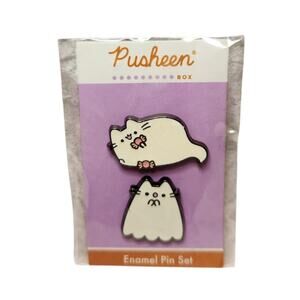 Pusheen the Cat Pusheen Box 2021 Halloween Ghost Cute Kitty Enamel Pins